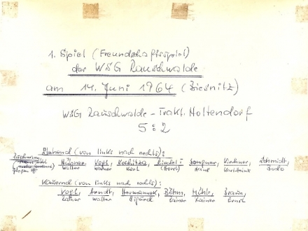 Aufstellung 1. Spiel 1964